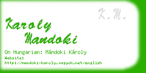 karoly mandoki business card